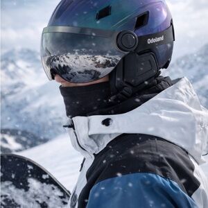 Odoland Ski Snowboard Helmet w/ Visor Iridescent Purple Blue Adult Medium